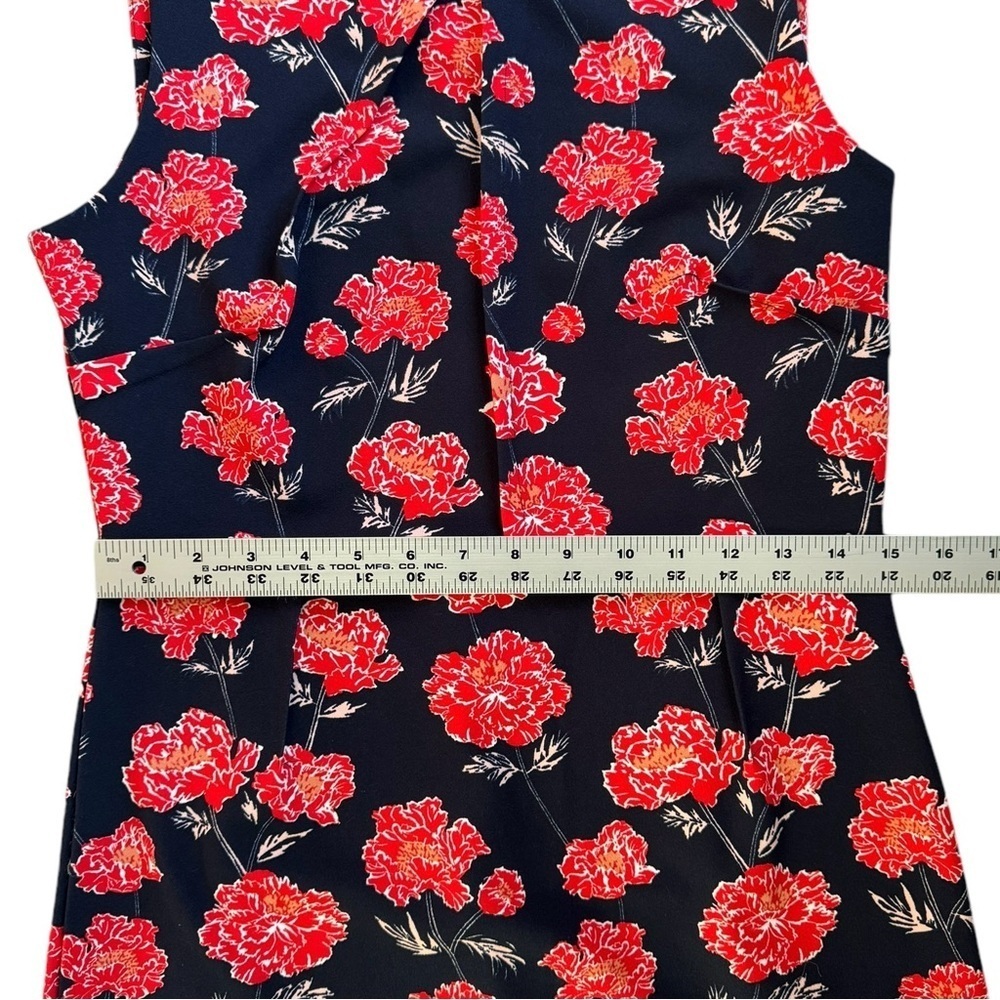 Banana Republic Navy Blue Floral MidI Sheath Dress Poppy Print | Women’s Size 6 - Picture 10 of 13